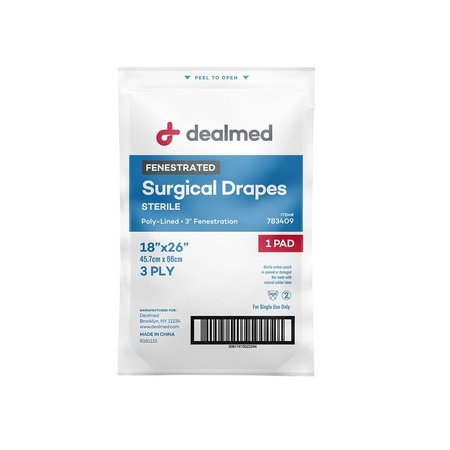 Dealmed 18" X 26" Fenestrated Drape, 50Pk/Bx; 6Bx/Cs, 300PK 783409